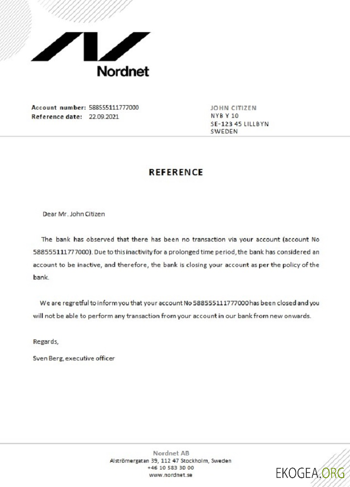 Référence Suède , Nordnet , closure